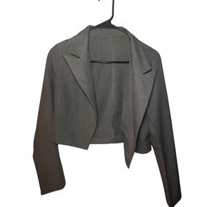 SHEIN Gray Cropped Open-Front Blazer
